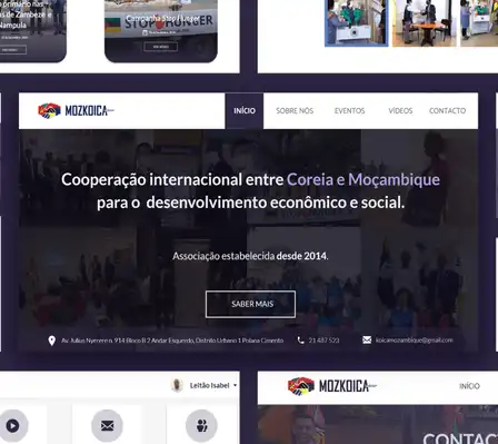 Screenshots do Site da MozKoica