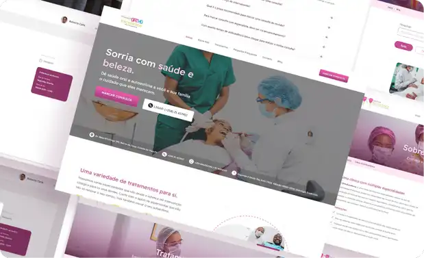 Imagens do website da OrthoExcellence